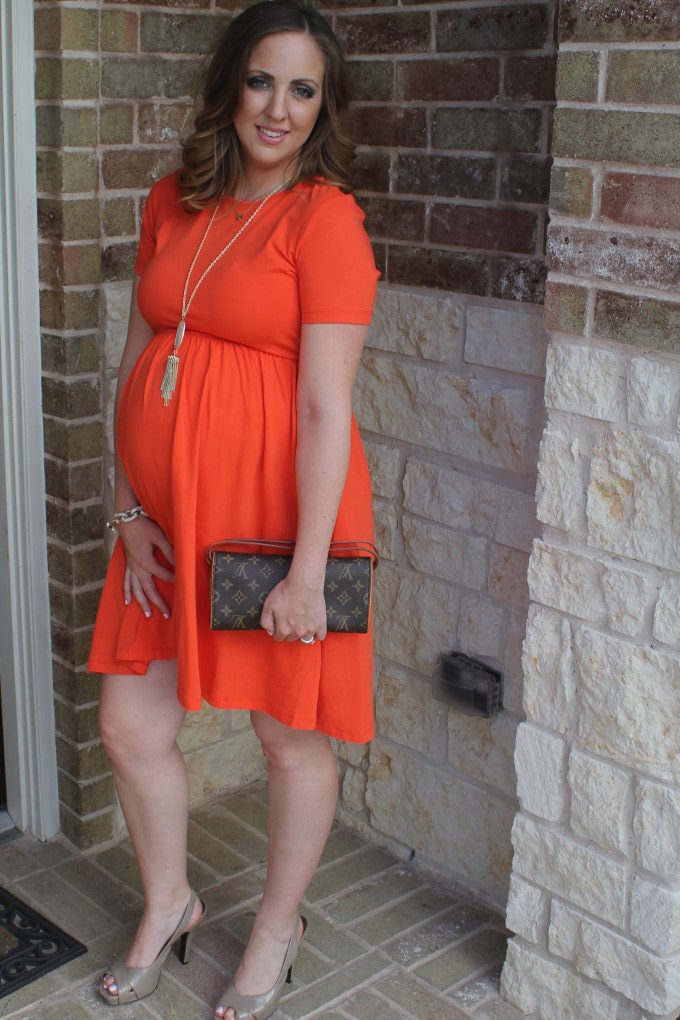 Asos Orange Maternity Dress