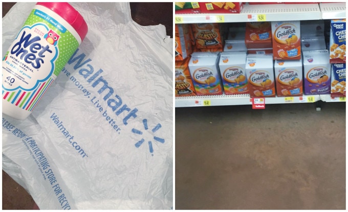 Wet Ones and Goldfish at Walmart