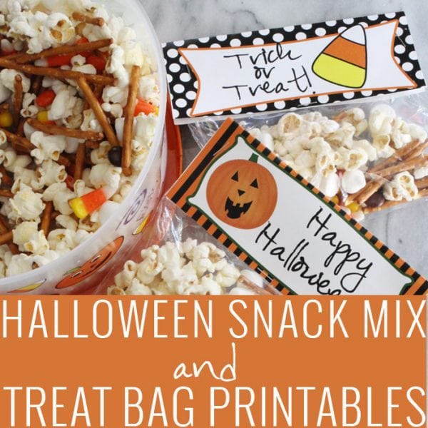 Halloween Snack Mix + Treat Bag Printables