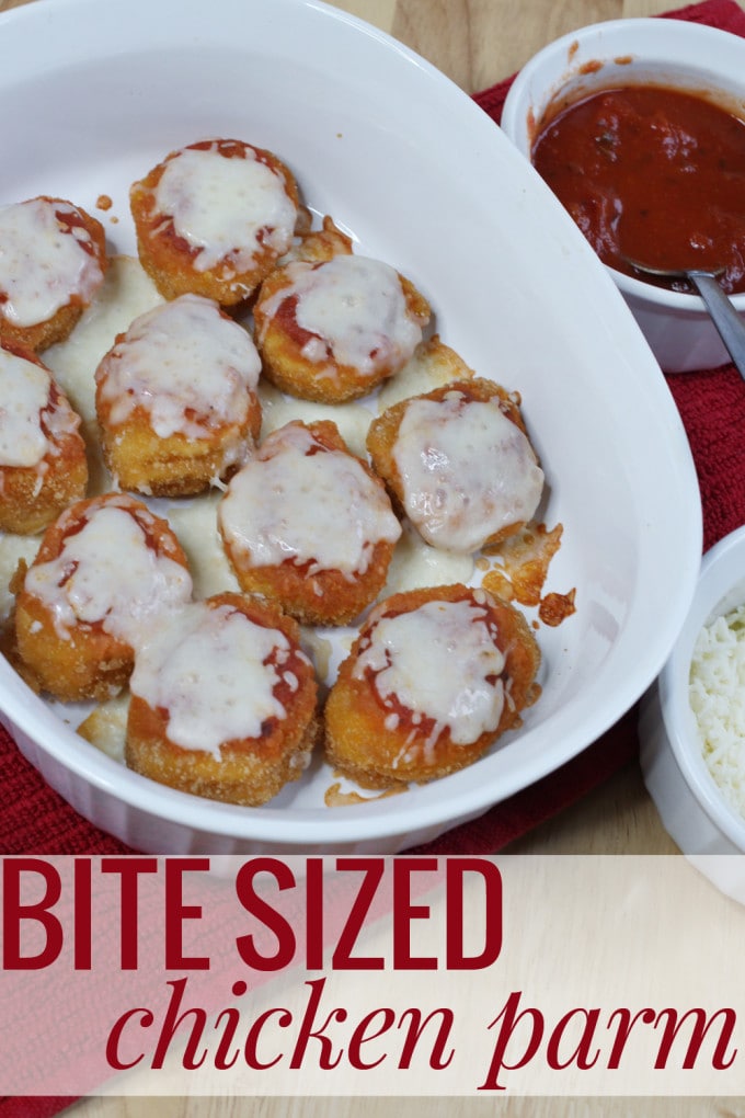 Bite Sized Chicken Parm - made with chicken nuggets! Awesome food hack!