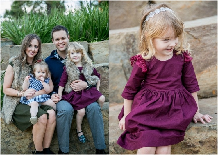 Family photo outfit ideas - jewel tones, fur vests