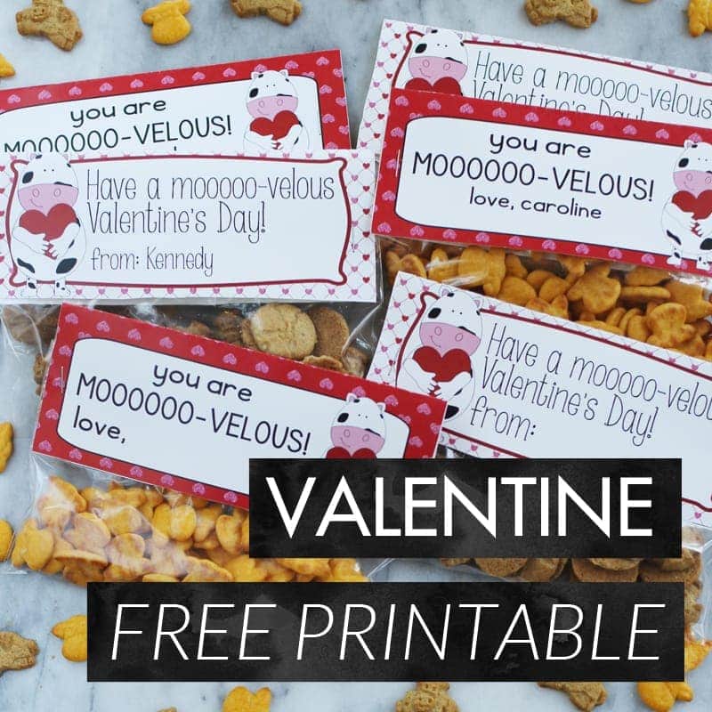Moo-velous Valentine Snacks + Free Printable!