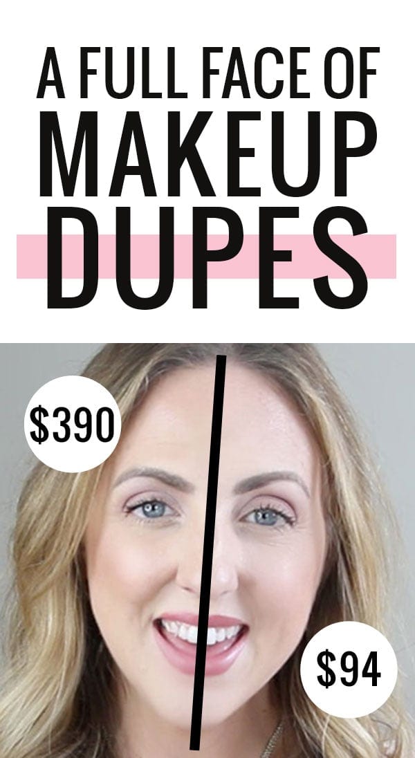 A face full of makeup dupes - can you believe the difference in price for the same look? 