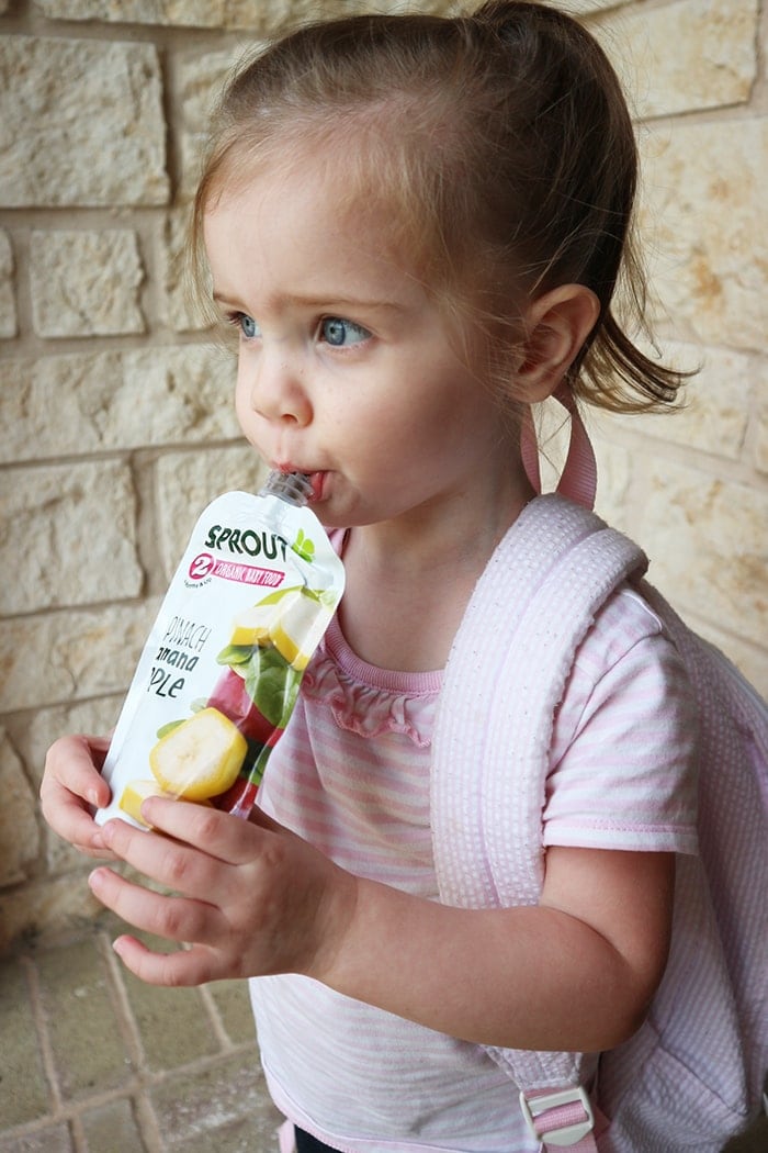 Sprout Organice pouches are great as an accompaniment to school lunches