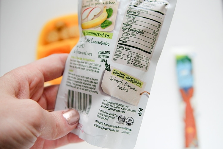 Sprout Organic ingredients in their pouches are everything you find in your kitchen!