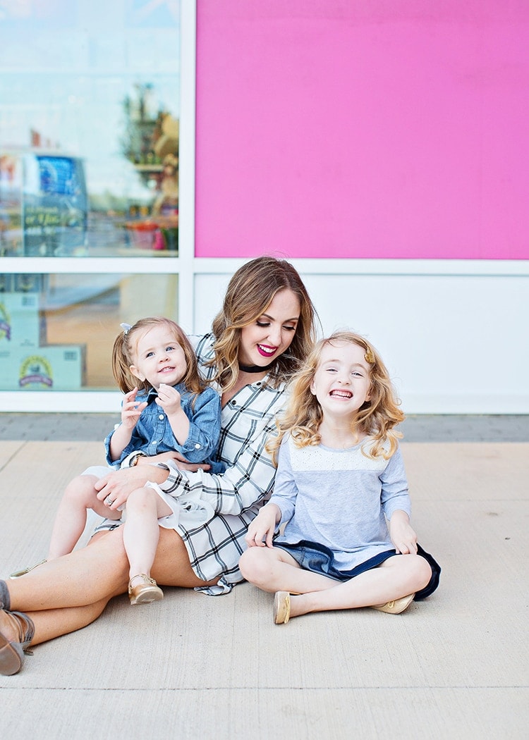 mother-daughter neutral outfits idea