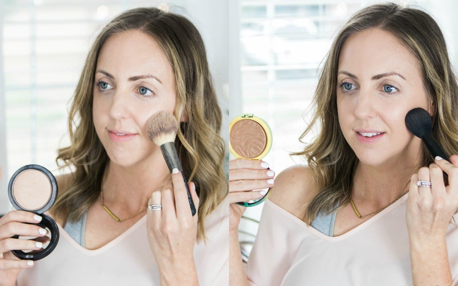 I always use a light dusting of powder and a bronzer in my 5 minute makeup routine