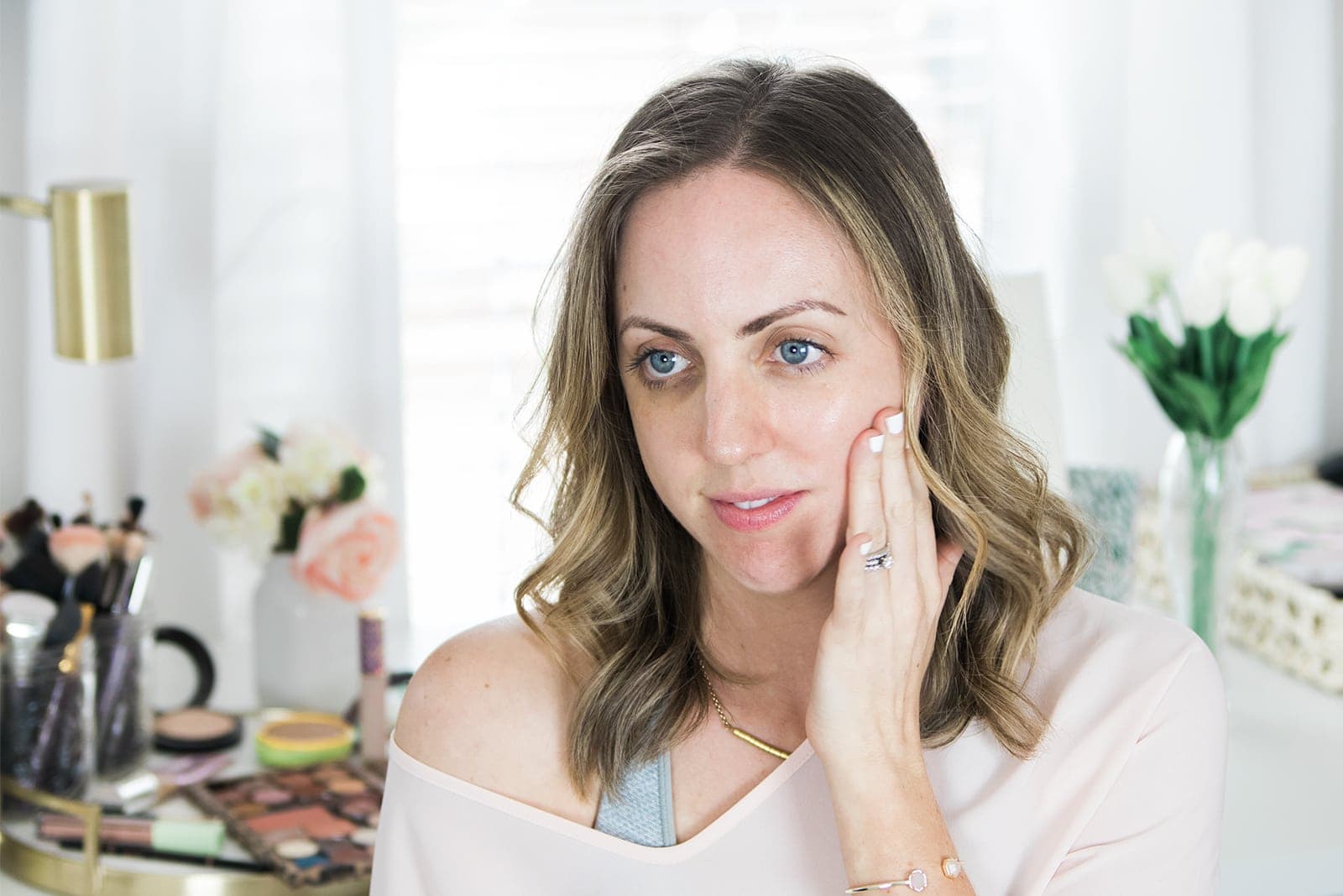 A radiant primer is the first step in my five minute makeup routine