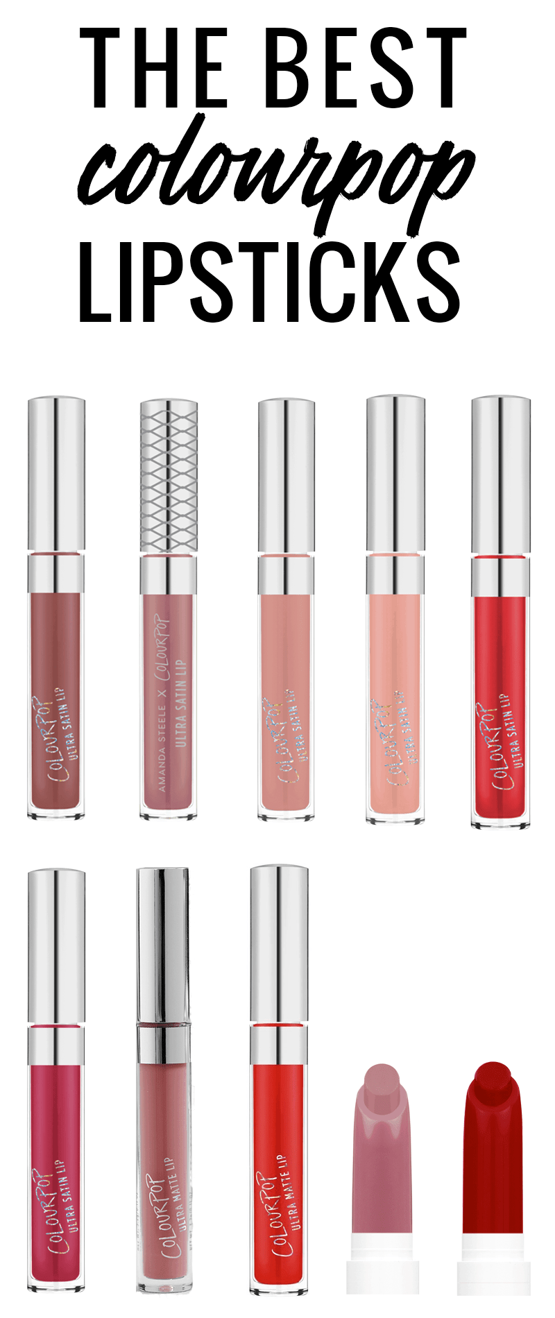 The Best ColourPop Lipsticks by popular beauty blogger Meg O. on the Go