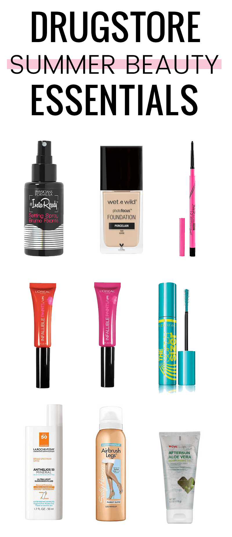 Drugstore Summer Beauty Essentials from CVS by popular beauty blogger Meg O. on the Go