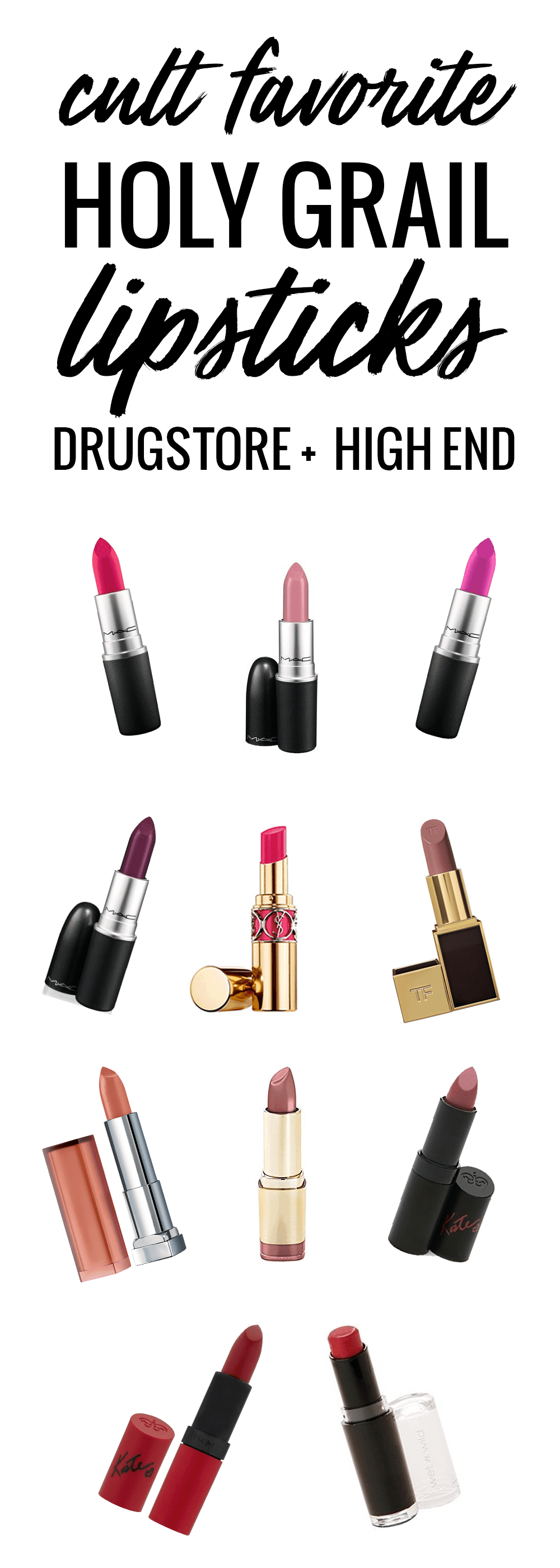 cult favorite holy grail lipsticks - drugstore and high end!
