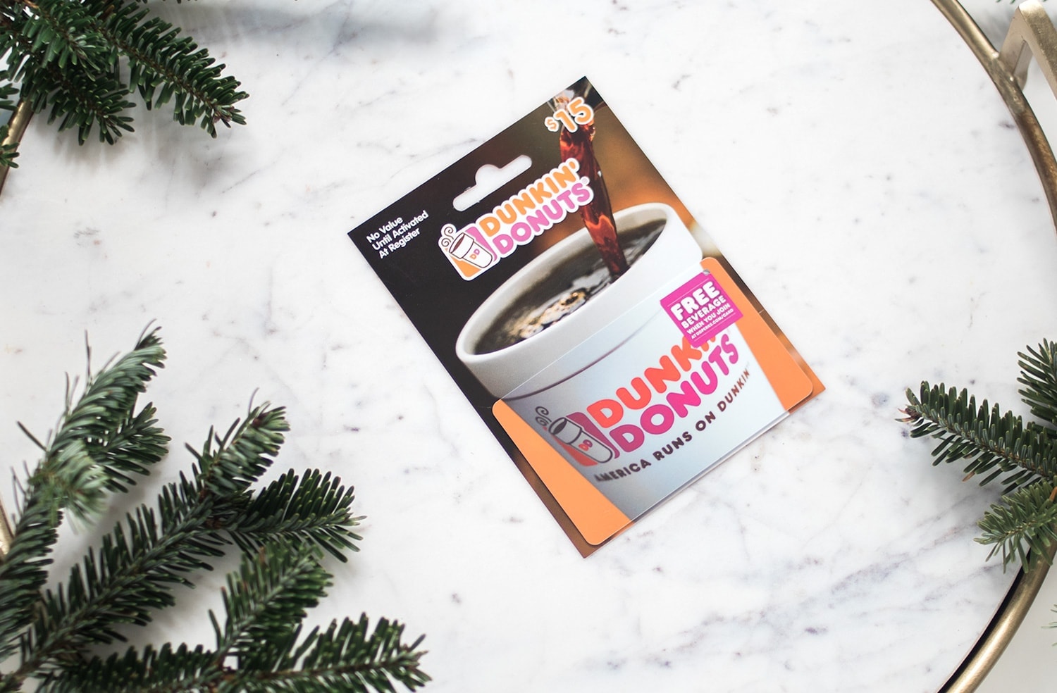 Dunkin' Donuts gifcard - you can purchase it at CVS