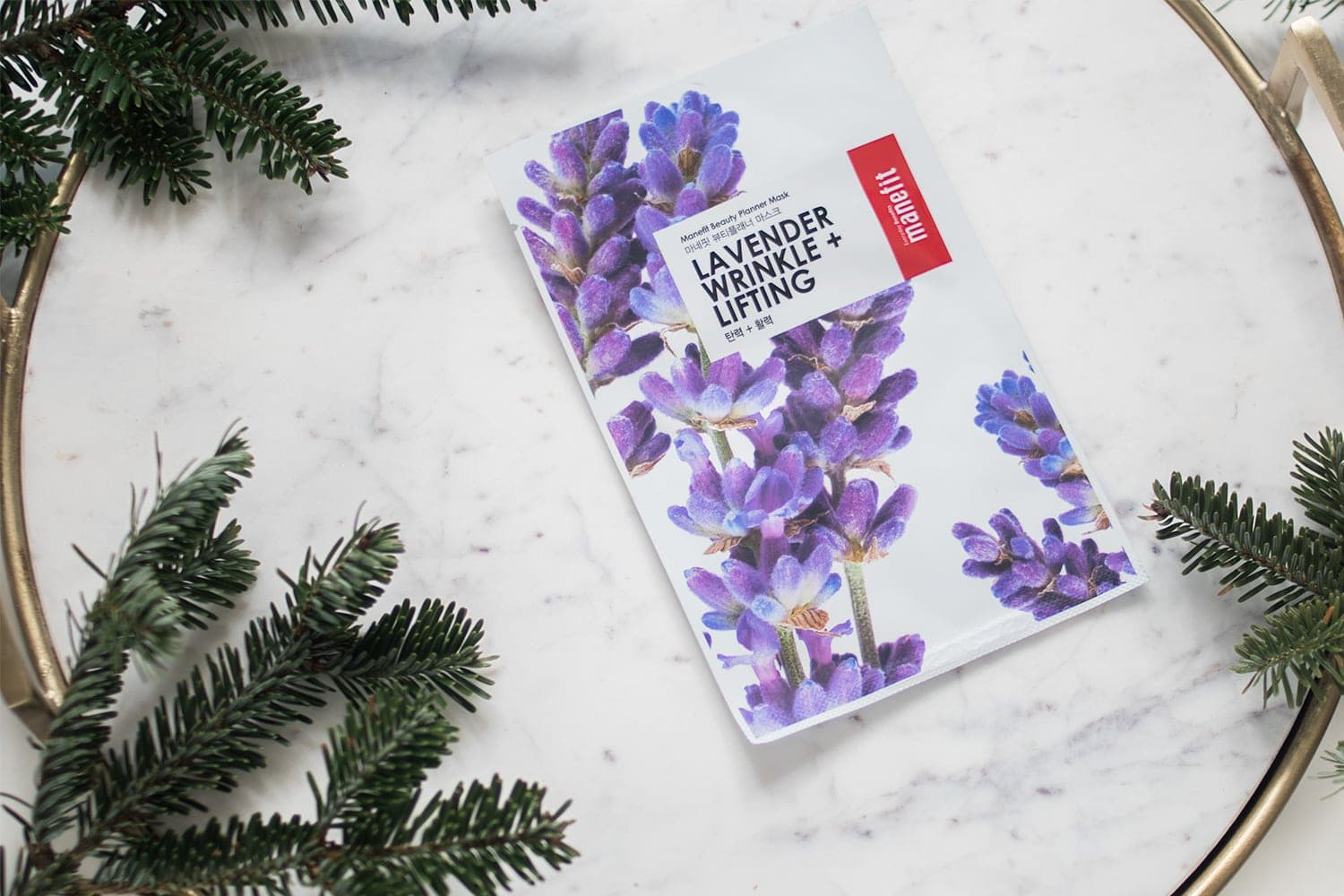 Manefit beauty planner Lavender Wrinkle + Lifting sheet mask - perfect stocking stuffer idea! Houston blogger Meg O. on the Go shows us some great stocking stuffer ideas