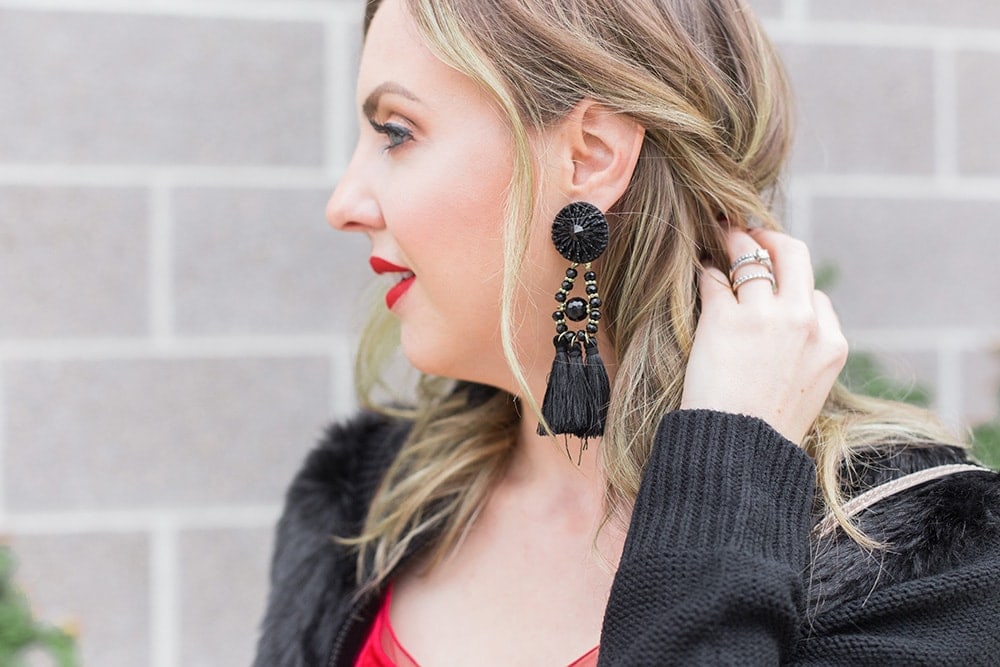 Statement earrings for Christmas