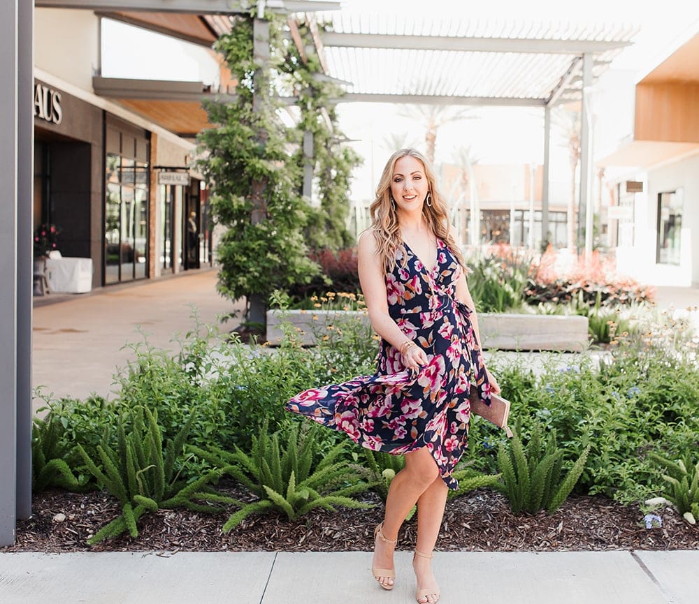 Houston lifestyle blogger Meg O. on the Go shares 3 perfect outfits for summer - a wrap dress needs to be a closet staple!