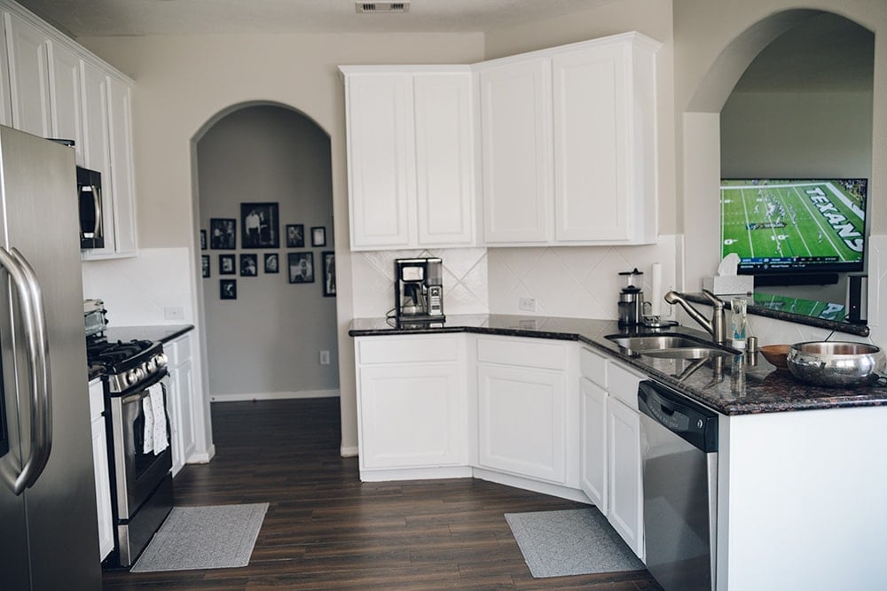 Houston blogger Meg O. on the Go shares how she painted her entire kitchen for under $250 