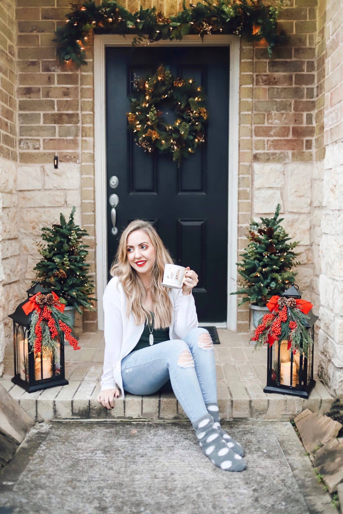 Houston blogger Meg O. on the Go shares her favorite holiday traditions and outdoor Christmas decor with Balsam Hill