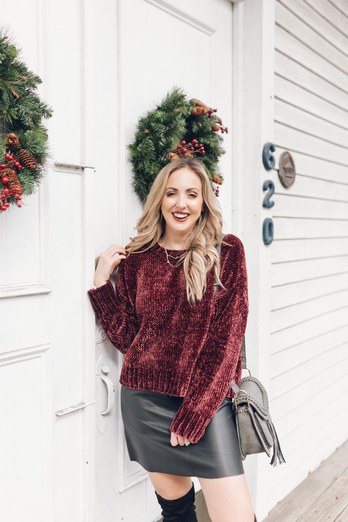 Houston lifestyle blogger Meg O. on the Go shares two holiday outfits from Evereve