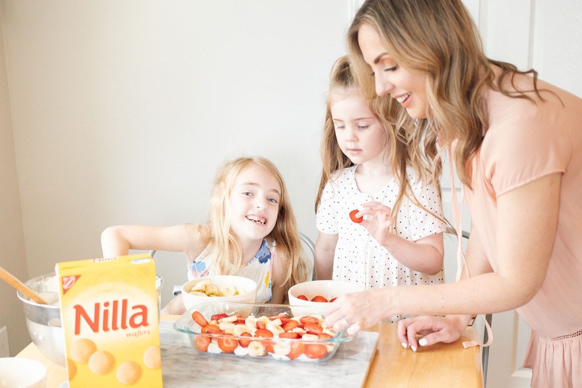 Strawberry banana icebox cake with Nilla Wafers