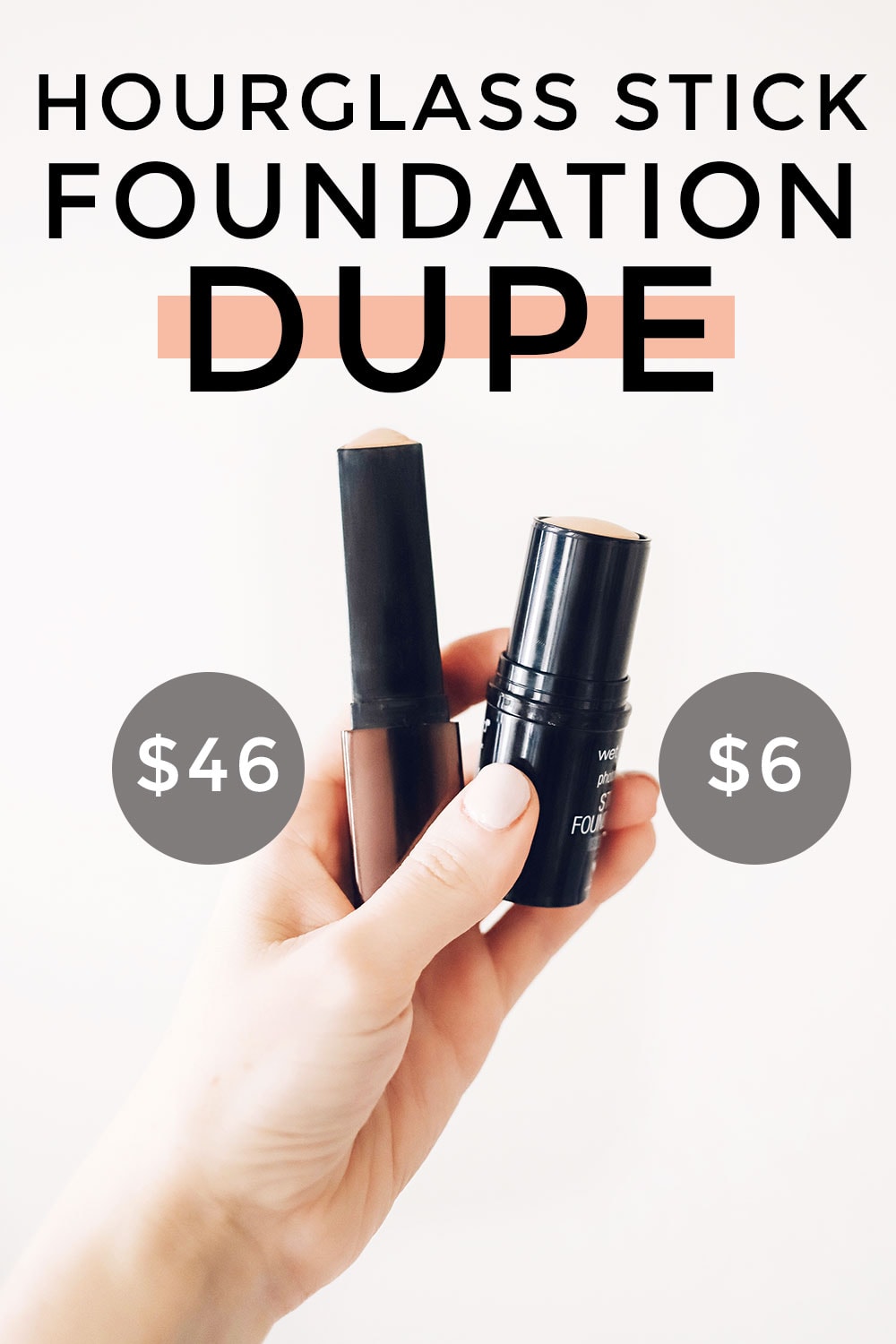 Houston beauty blogger Meg O. on the Go shares an Hourglass Vanish Stick Foundation dupe! Only . $6!