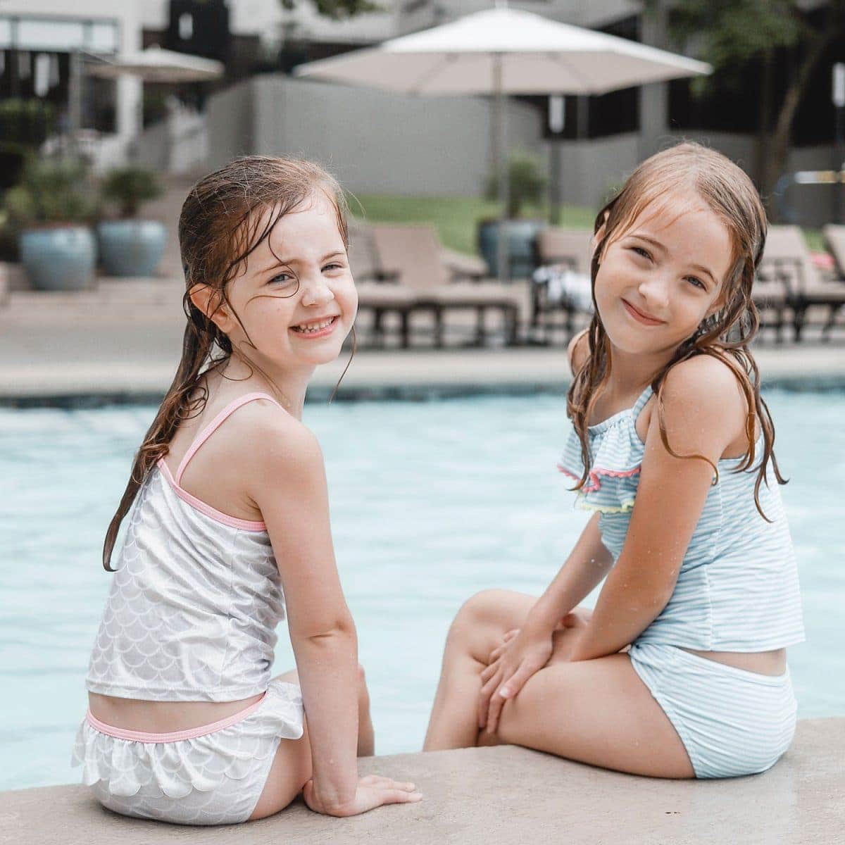 Houston blogger Meg O. on the Go shares her staycation at the Omni Houston Hotel - kids at the Omni Houston Hotel pool