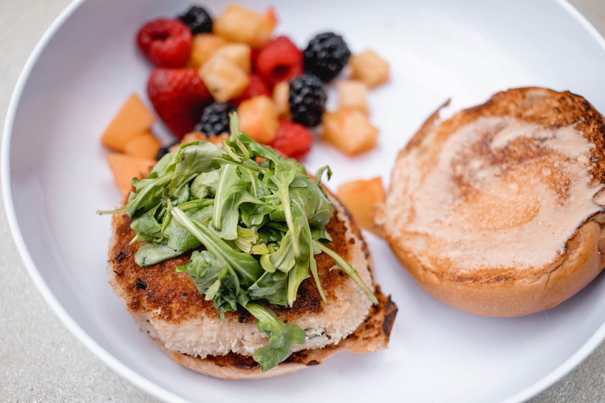 Houston blogger Meg O. on the Go shares her staycation at the Omni Houston Hotel - Summer of Passion Fruit menu crab cake sandwich