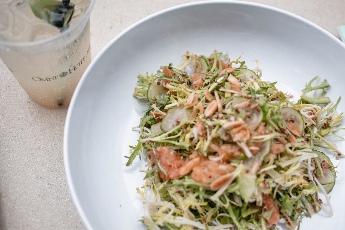 Houston blogger Meg O. on the Go shares her staycation at the Omni Houston Hotel - quinoa, snow pea and cucumber salad