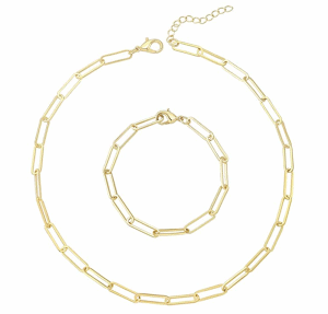 Link Chain Necklace & Bracelet Set