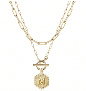 Layered Gold Initial Necklaces