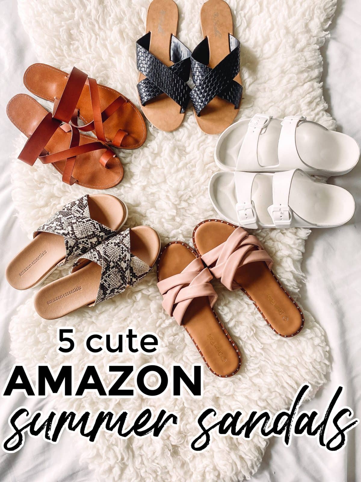 Houston lifestyle influencer Meg O. shares cute Amazon sandals for summer 2021. Which one is your favorite?