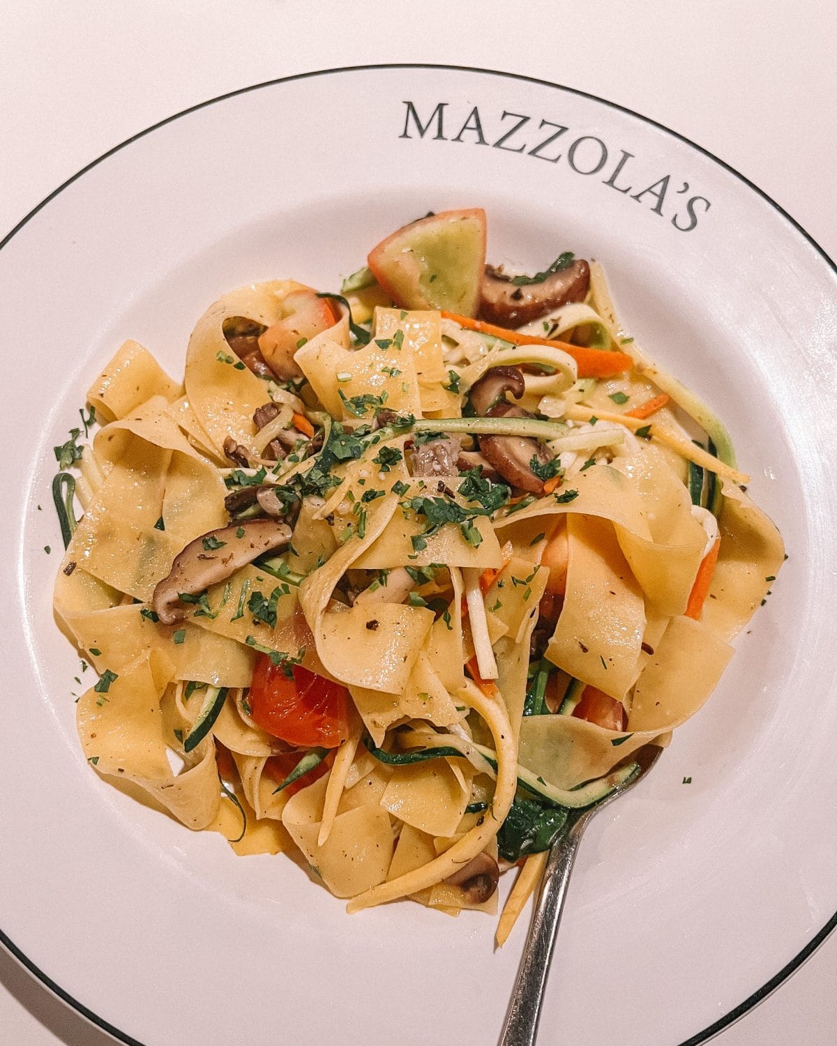 Mazzola's Italian restaurant in Steamboat Springs, Colorado. - primavera pasta