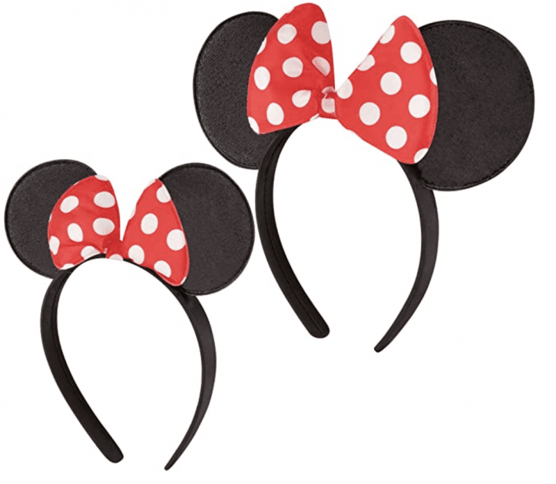Red and white polka dot Disney ears
