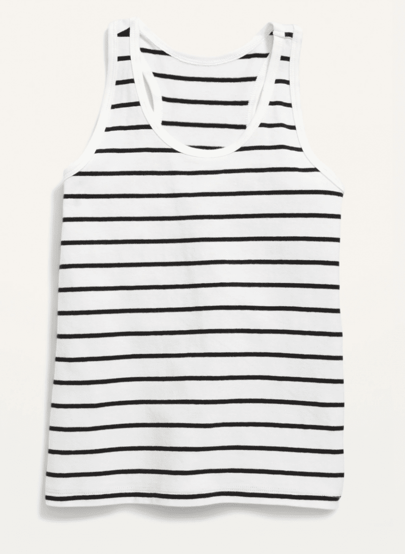Kids Black & White Striped Tank