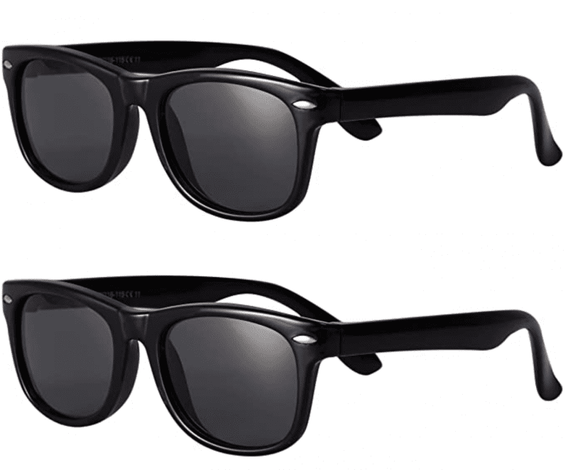 2 pack of kids black sunglasses