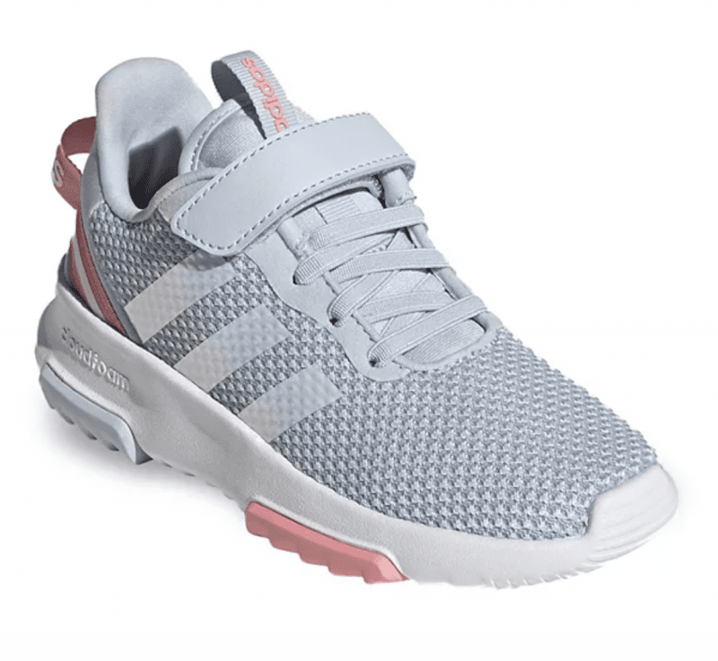 Kids Adidas Gray & Pink Running Shoe