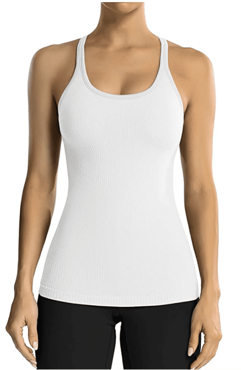 Women's active top with built in bra