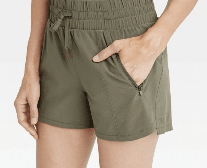 Women's olive green active shorts