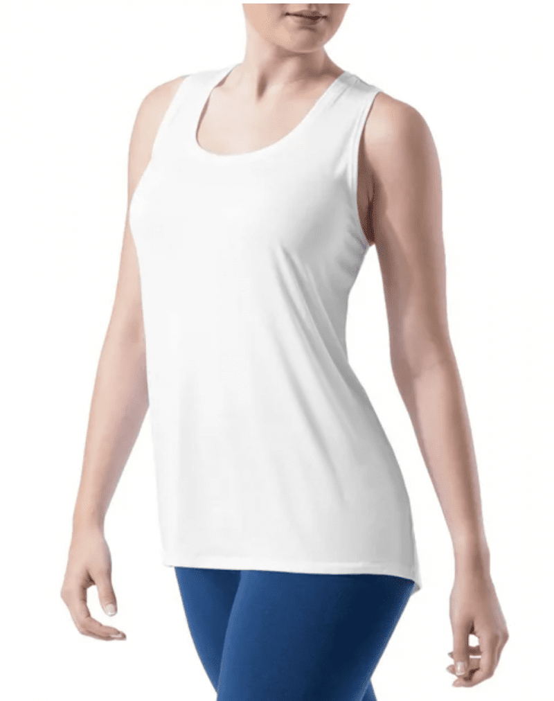 Women's white workout tank