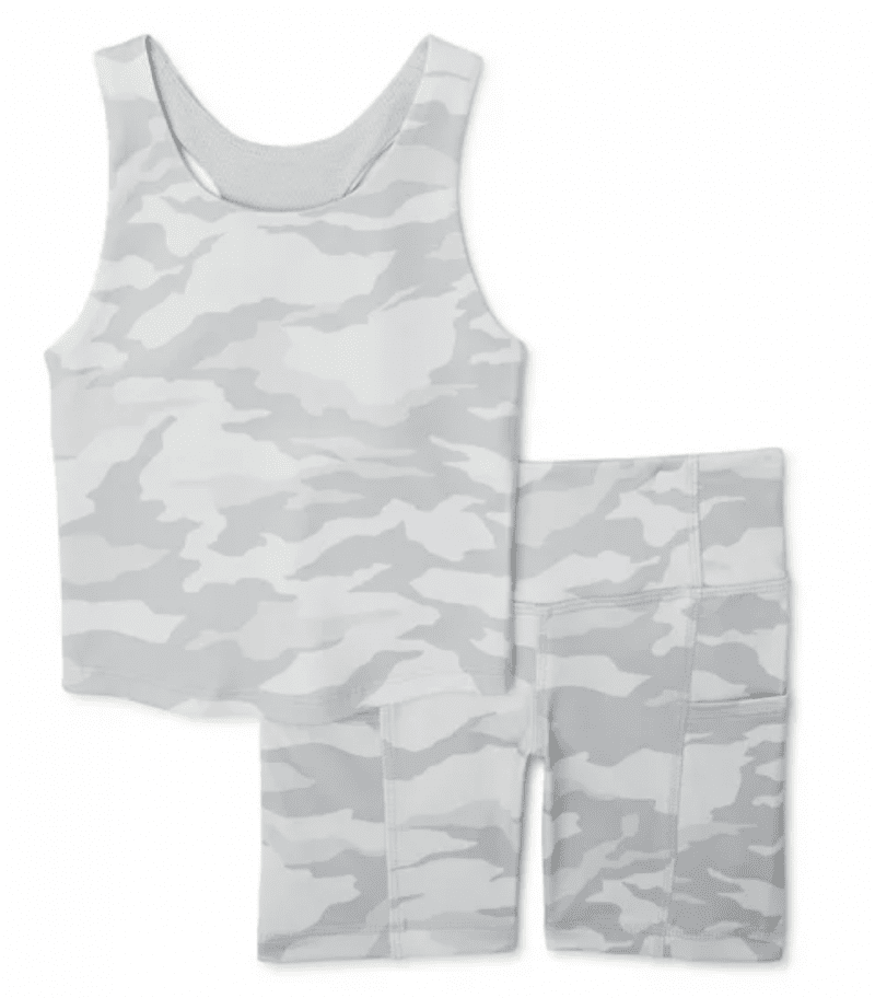 Girls Gray Camo Athletic set