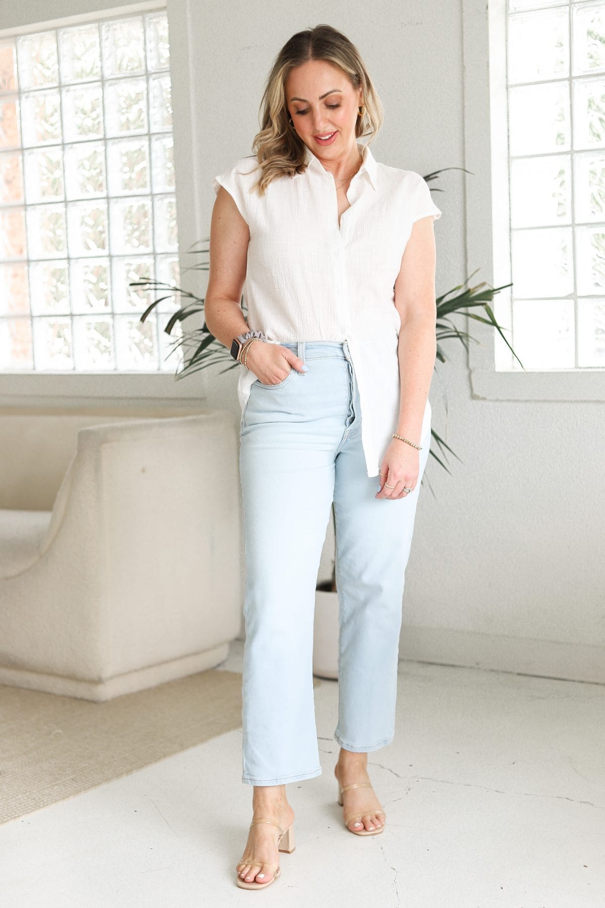 Amazon Fashion Basics 2022 - white button down shirt