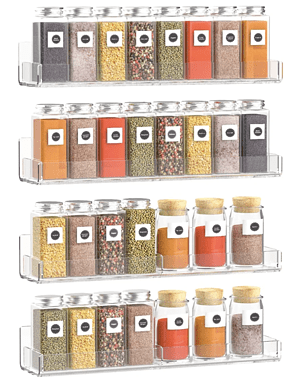 Sezanrpt Acrylic Wall Spice Rack Organizer, Seasoning Rack Shelf Organizer