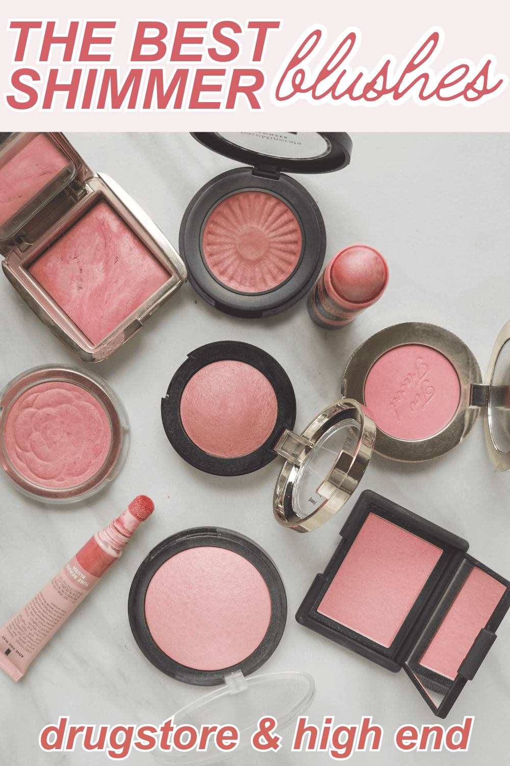 The best shimmer blushes, both drugstore and high end