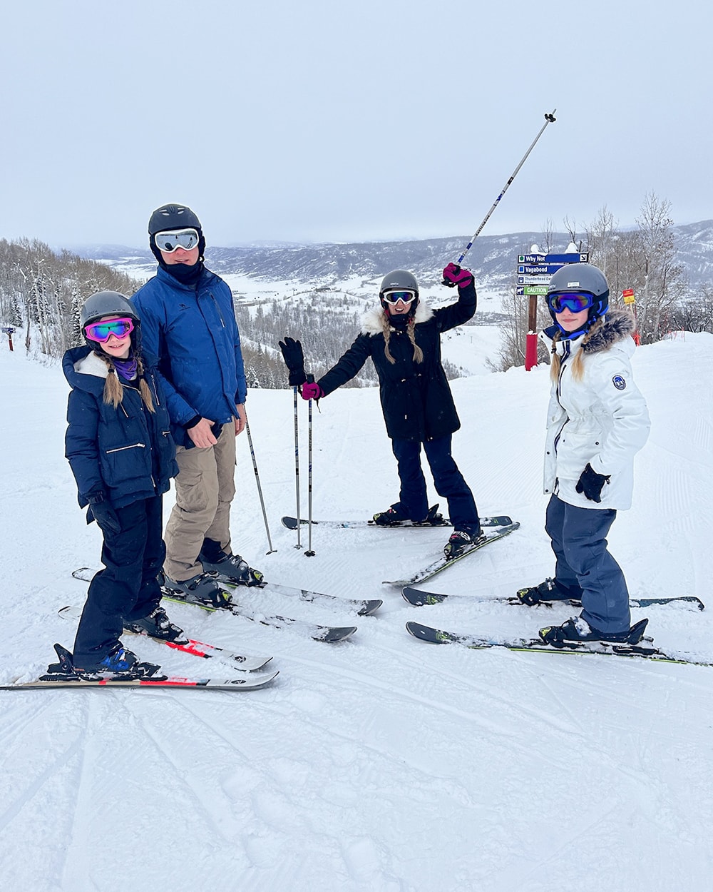 Steamboat Resort Colorado family ski trip - skiing the Why Not trail