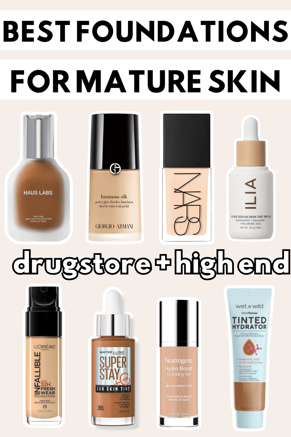 The best high end and drugstore foundations for mature skin